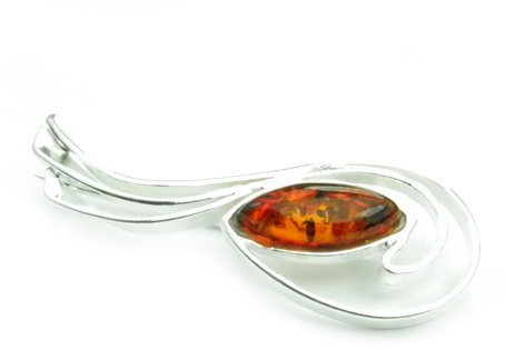 SilverAmber Damen-Brosche 925 Silber mit Bernstein - M815