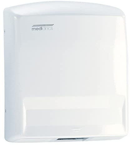 ALL CARE 12126 Mediclinics M88APlus (Junior Plus) Sèche-mains Mural - Automatique - Sèche en 38 Sec - Plastique ABS - Pour Bureaux, Bars, Restaurants et Hôtels de Tout Style - Blanc