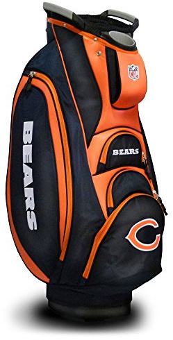 Team Golf NFL Chicago Bears Victory Golf Cart Bag, 10-way Top with Integrated Dual Handle & External Putter Well, Cooler Pocket, Padded Strap, Umbrella Holder & Removable Rain Hood