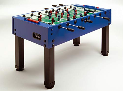 Garlando Master-Cup Kickertisch Fußballtisch Profi-Kicker mit Teleskopstangen, blau, Holzwerkstoff, Metallrahmen