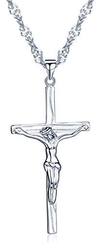 Unendlich U Einzigartig Jesus Kruzifix Kreuzanhänger 925 Sterling Silber Damen Partner Anhänger Silberanhänger