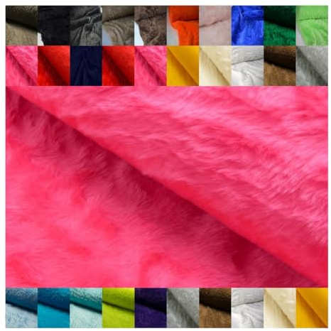 Fabrics-City Pink softig zotty Teddyfell Stoff, Kuschelfell, Plüschstoff, Zottelfell, Fellimitat für Nähen, Basteln, Kuscheldecken, Kinder, DIY, Webpelz, Pelzstoff, 4204