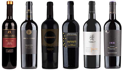 6er Probierpaket Primitivo zum Kennenlernen | Rotwein aus Apulien | trocken | 6 x 0,75 L.