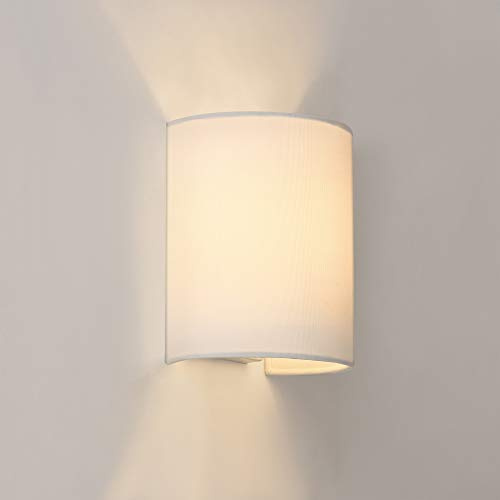 lux.pro Wandleuchte Up Down 1xE27 Wandlampe Halbrund Weiß Beleuchtung Flur Wandstrahler