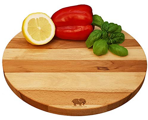 DEKOFANT Schneidebrett Holz Buche Ø 30 x 2 cm rund, geölt