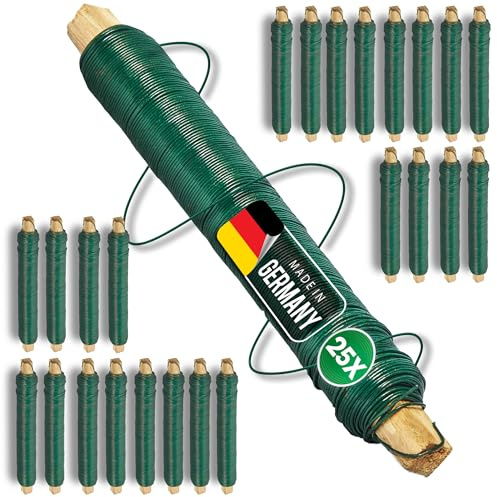 Novatool 25x Wickeldraht I grün I 0,65 mm I Draht zum Basteln I Basteldraht Floristendraht Blumendraht Bindedraht Biegedraht drehbinder rostfrei strohblumennadeln