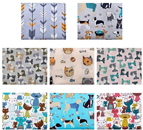 HEALLILY 8 Stücke Kinder Stoff Baby Paket Stoffreste Baumwollstoff Meterware Zum Nähen Patchwork DIY 50x40 cm
