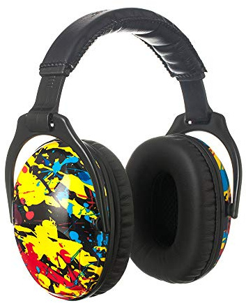 PROTEAR Kids SNR 28Db Riduzione Del Rumore Protezione Per Le Orecchie Cuffie Di Sicurezza, Protezione Per Le Orecchie Regolabile Per Bambini(Spruzzi D'Inchiostro)