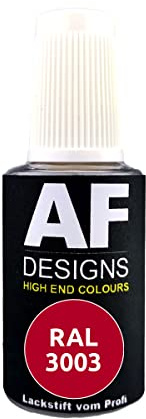 Alex Flittner Designs Lackstift RAL 3003 RUBINROT stumpfmatt 20 ml | Hochwertiger Lackstift auf Acrylbasis - ideal geeignet für Hobby, Freizeit, Modellbau, Basteln und um Kunststoff - oder