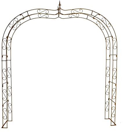ESTEXO Rosenbogen Rankhilfe Kletterhilfe Edelrost Rosenspalier Torbogen Rost Metall Bogen Spalier (240 cm)