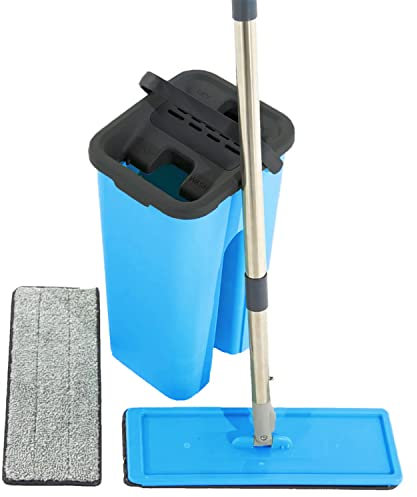TIENDA EURASIA - Set de Limpieza, Incluye Cubo de 4 litros, Fregona Extensible y Repuesto de Mopa, Mopa Fregona con Cubo Escurridor, Limpia Todo Tipo de Suelos, Baldosas, Parqué, Linóleo, Laminado