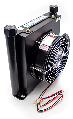 LeTkingok Raffreddatore D'aria Idraulico in Lega di Alluminio AJ1025T-CA, Piccolo Radiatore Scambiatore di Calore per Raffreddamento Olio Radiatore 25L/min (AJ1025T-CA,DC 24V)