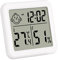Thermomètre Hygromètre Interieur, LCD Digital Thermometre Hygrometre Interieur, Thermomètre d'ambiance à jauge d'humidité précise avec horloge,pour Maison Chambre Frigo Cave Garage Serre