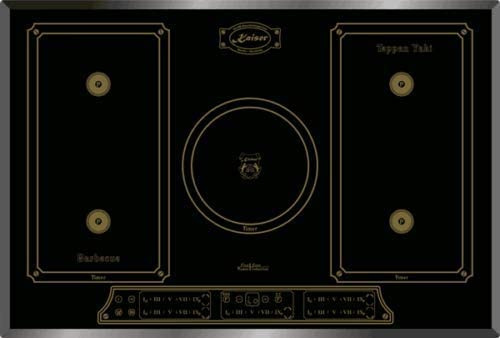 Kaiser Empire KCT 7797 FI Em Retro Table de cuisson à induction 77cm / 5 zones de cuisson à induction QuickHeat/ 2 zones Flex et zone circulaire/Table de cuisson vitrocéramique avec Power Booster