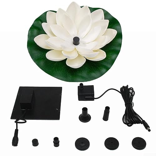 Solar Lotus Springbrunnen, angetriebene Vogeltränke schwimmende Wasserpumpe Teich Garten Pool Solar Springbrunnen Lotusblatt Schwimmender Sprinkler