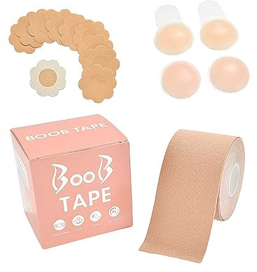 BaronHong FTM Trans Boob Tape zur Brustbindung; sicher für empfindliche Haut, passend für Körbchen A-DD; Boob Shaper in jeder gewünschten Form (nackt, M)