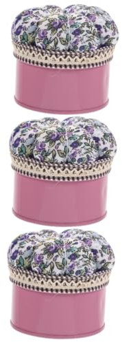 EXCEART Nähnadel 3 Stück Nadelkissen Halter Kürbis Nadelkissen Näharbeitsnadel Box Nähzubehör Ausrüstungsbox Stoff Landhausstil Arbeitsnadel-Organizer Nähnadelhalter