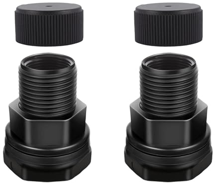 SNUTUYA Raccordo paratia per tubo da giardino in PVC con spina, 1/2 femmina NPT, 3/4 maschio GHT (filettatura tubo da giardino), per barili di pioggia, acquari, lavandini, confezione da 2