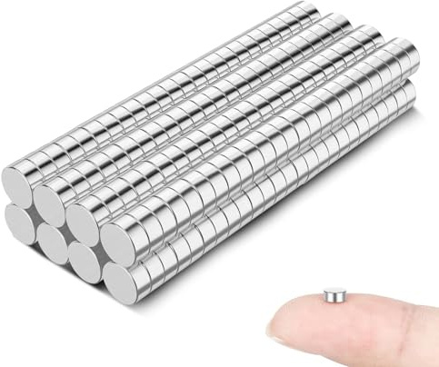 GoldRock 200 Stück Mini Magnete Rund, 4x2mm Kleine Magnete Stark, Rund Magnet, Kühlschrank Magneten zum Basteln,Magneten Starker Halt Mini für Whiteboard,Pinnwand,Magnettafel,Tür, Karte,Bildschirm