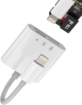 SD Micro SD Kartenleser Ladegerät 3in1 Adapter Lightning Reader Card Ladegerät für Apple iPhone 14 13 12 11 Pro Max 7 8 für iPad Air Tablet Konverter Stick Herunterladen Foto Zubehör