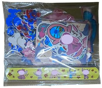 Philoctes Party Mitgebsel, 80 Stück Kindergeburtstag Mitgebsel, 12 Slap Armband Kinder, 12 Schlüsselanhänger, 6 Masken für Kinder, 50 Aufkleber, Party Favors Geschenke für Mädchen Jungen