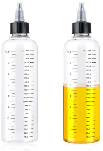 Giantree Spremere, 2 Bottiglie da 250 ml, Bottiglia da Viaggio, Bottiglia di Olio d'Oliva, Dosatore, Bottiglia Trasparente per Ketchup, Senape, Olio d'Oliva, Spezie, Cottura