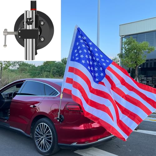 DYXDYC Flagga sugkoppsfäste för bil, flaggstångshållare sugkopp, bil flagghållare montering universell, bil flaggstång sugkopp, flaggstångshållare fäste för lastbil, Jeep Wrangler