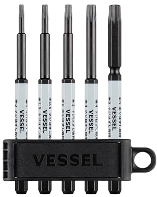 VESSEL HZ5P-01 Screw Removal Bit Hascell Series Hazsell Hex Bit, Set of 5, Opposite Side 0.08 inches (2/2.5/3/4/5 x 100 mm)