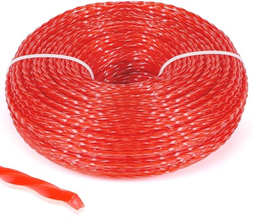 SWAWIS Trimmertråd professionell grästrimmer tråd 2,4 mm 100 m nylon spiral gräsklippare, röd