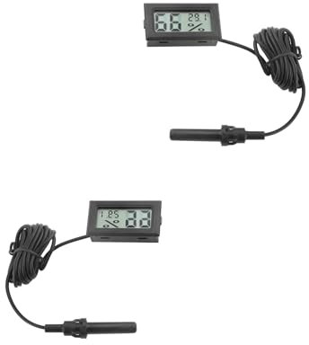 Digital Thermometer Hygrometer, Hygrometer Thermometer Mini Probe Thermometers Temperature Humidity Gauge Meter for Reptile Incubator Aquarium Poultry Office Living Room