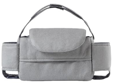 Stilvolle Baby Windeltasche mit Mehreren Fächern, Grau