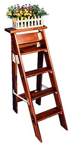 DLNTXFDG Échelles, échelle télescopique, escabeaux, Tabouret Pliant en Bois pour la Maison, Double Usage, escaliers, a