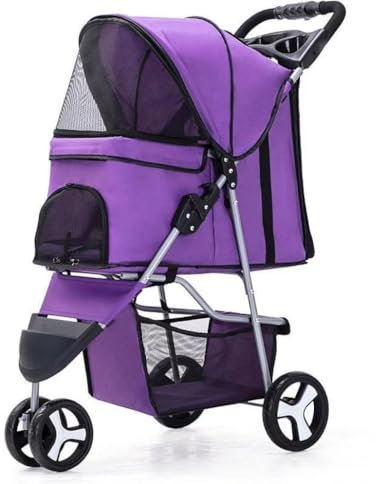 LZHUYE Poussette pour Chien, Poussette pour Chien, Poussette pour Chat, Poussette pour Chien, Poussette pour Animaux de Compagnie avec Roues, Chariot de Transport pour Chat, Chariot de Voyage pliab