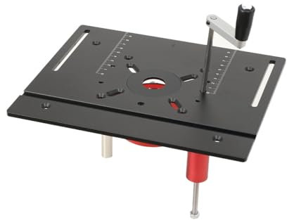 SUDEG Routeur Lift, Table Fraisage Défonceuse, Kit daccessoires pour Table de Fraisage, Système de Levage Manuel Bois Machine de Gravure Table Scie Insert Substrat DIY Réglable