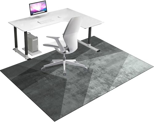 Bodenschutzmatte Bürostuhl Teppich für Hartböden, Schreibtischstuhl Unterlage, Gaming Schutzmatten, Computerstuhl Teppiche, Teppich Bürostuhl geeignet für Laminat, Parkett, Fliesen 80 x 120 cm