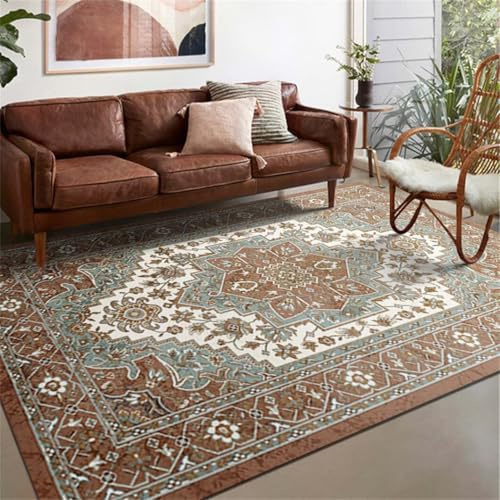 DJHWWD Tappeto blu in stile persiano, tappetino decorativo per soggiorno e camera da letto, antiscivolo, resistente allo sporco e facile da pulire tappeto per l'ingresso 70X110CM