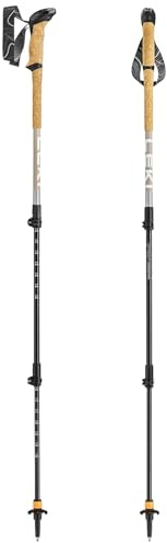 LEKI Makalu Lite AS Trekkingstöcke Damen und Herren Leichtgewichtig Verstellbar Trekkingstöcke aus Aluminium (90-135cm) mit Trekkingplatte Stoßdämpfungssystem LEKI