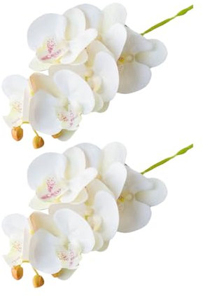 Uqezagpa Orquídeas artificiales en 3D para decoración del hogar, jarrón, boda, jardín, mesa elegante