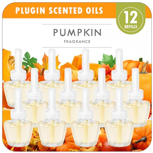 Scent-Hi Duftölflakon Set, 12x19ML Elektrischer Lufterfrischer- Kürbis Duft, Nachfüller für Duftstecker, Räume, Bäder, Schauraum Kompatibel mit Air-Wick/Glade Duftstecker