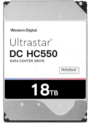 Western Digital Internal Hard Drives 18Tb DC HC550 Surveillance,Wd 3.5 HDD Sata 6Gb/s 7200 PRM NAS 512 mb Cache for Dvr Nvr