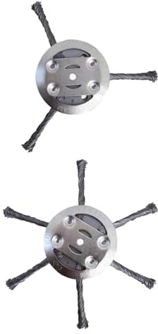 Professional Steel Wire Trimmer Head 5.9 Inches 150mm OD & 1.95in 5mm ID, Knotted Brush Wheel Universal Fit for Strimmer Lawn Mower, Moss Weed Remover 3 head 1pcs