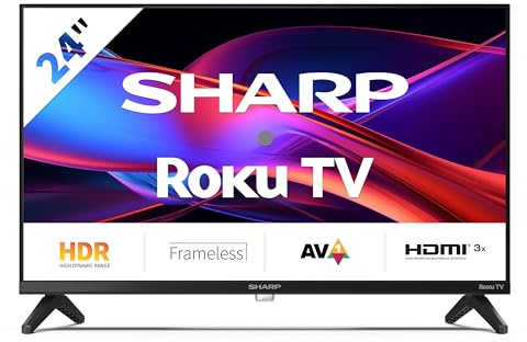 SHARP 24GD2225E HD Ready Smart TV, (60 cm/24 Zoll, Roku TV, Rahmenlos, HDR10, Dolby Digital)