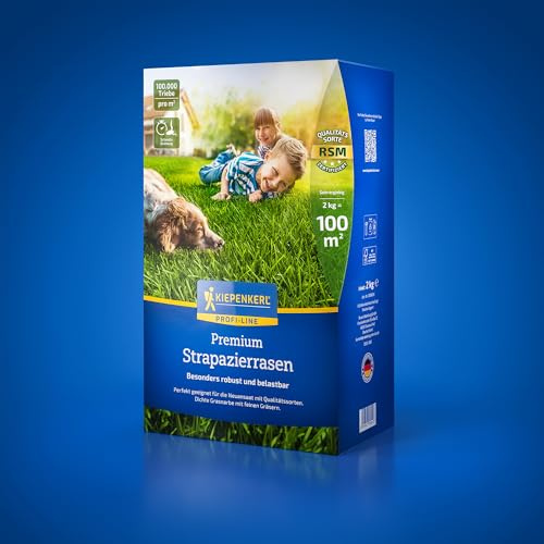 Kiepenkerl Strapazierrasen 1089004, Rasensaat | 2kg für 100 m², schnellkeimend