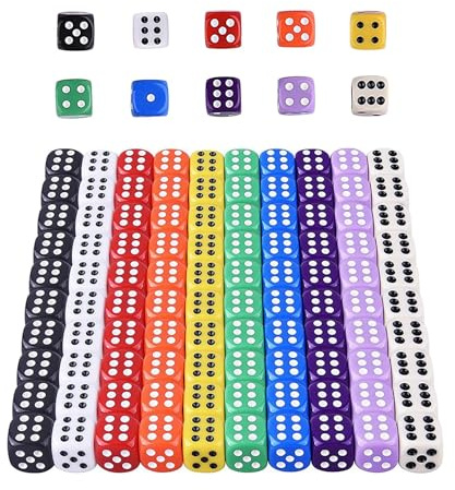 HAXIHA 14mm Würfel Bunt Set,Sechsseitiger Würfel,Spielwürfel Bunt,für Würfelspiele Tischspiele,Mehrfarben 100 Stück