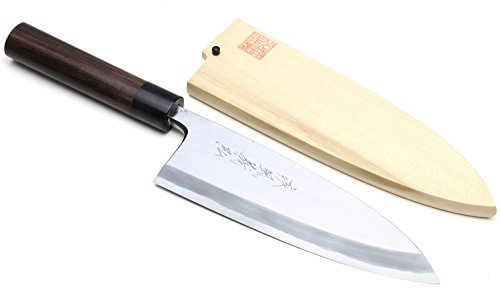Yoshihiro Shiroko High Carbon Steel Kasumi Deba Shitan Handle Japanese Fillet Butcher Chefs Knife 7
