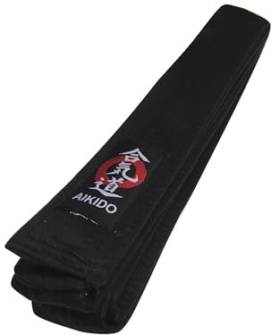 Budodrake Aikidogürtel mit Aikido-Label schwarz 5 cm (330)