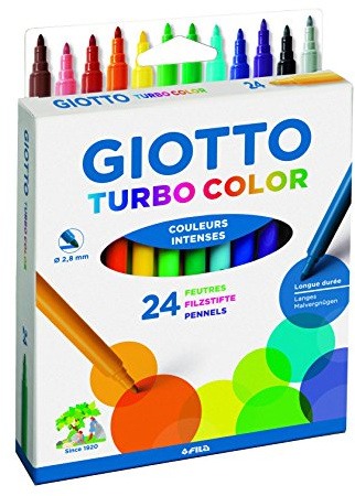 Giotto 0724 00 Turbo Color Fasermaler, Mehrfarbig, 24 Farben
