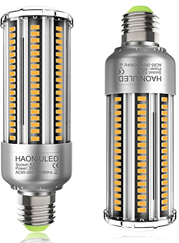 Superhelle LED Glühbirne 35W, Warmweiß 3000K 4000LM Mais Birne, E27 Lampe Entspricht Glühlampe 300W, Edison Schraube, Nicht Dimmbar, 2er-Pack