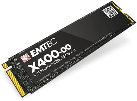 Emtec ECSSD2TX400 – Interne SSD – M.2 2280 NVMe – PCIe Gen4x4 – X400 Power Pro Kollektion – 2TB, 2TB – 3D NAND – ideal für Gaming, Videospiele, Intensive Arbeitsladung.
