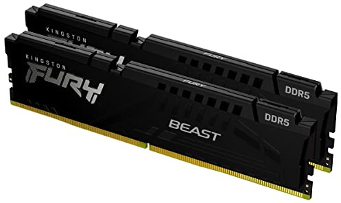 Kingston FURY Beast Negro DDR5 32GB (2x16GB) 4800MT/s CL38 DIMM Memoria gamer para Ordenadores de sobremesa Kit de 2 - KF548C38BBK2-32